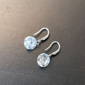 CZ Drop Earrings with Sterling Silver Hooks